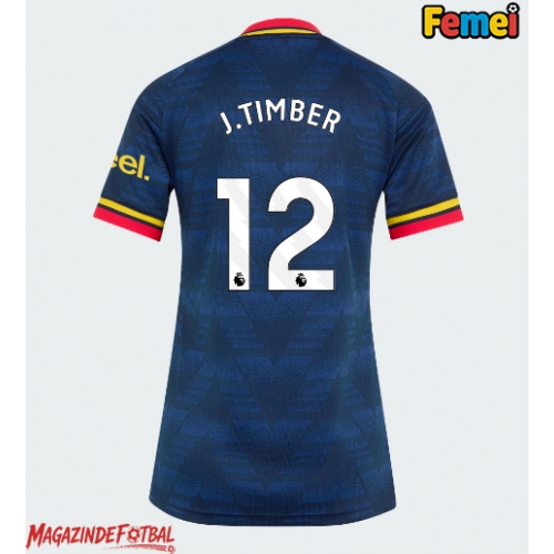 Arsenal Jurrien Timber #12 Tricou Fotbal Replică 2026-27 Femei Deplasare Arsenal Jurrien Timber #12 Tricou Fotbal Replică 2026-27 Femei Deplasare